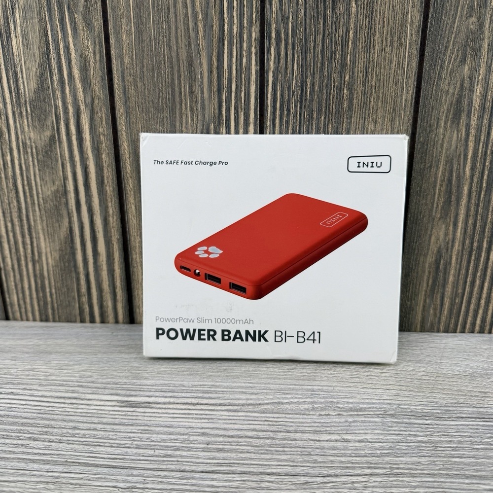 INIU PowerPaw Slim 10000mAh Portable Power Bank BI-B41 Fast Charge Orange New
